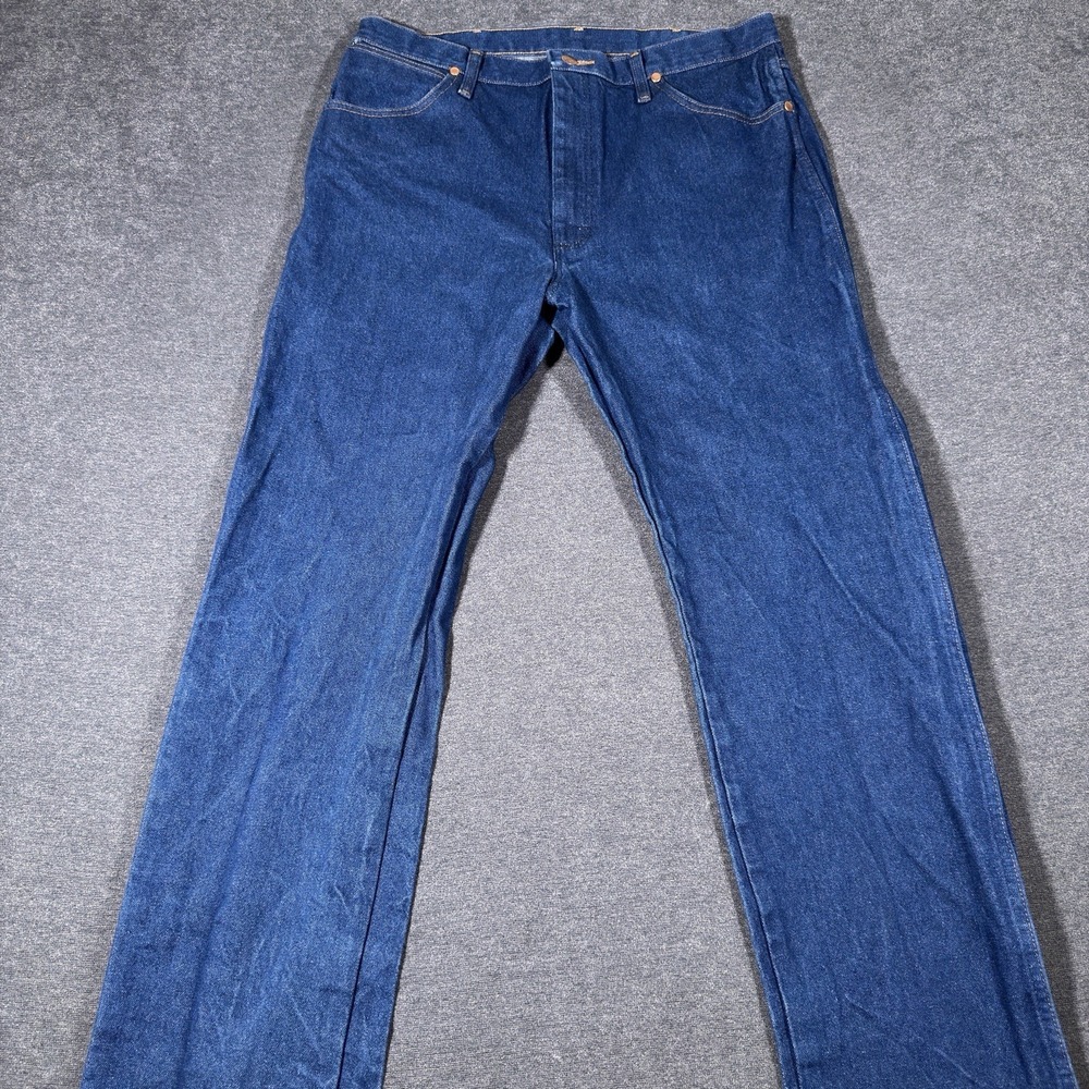 Wrangler Jeans Mens 34x34 Blue Western Cowboy Cut Original Fit Dark Wash 13MWZ